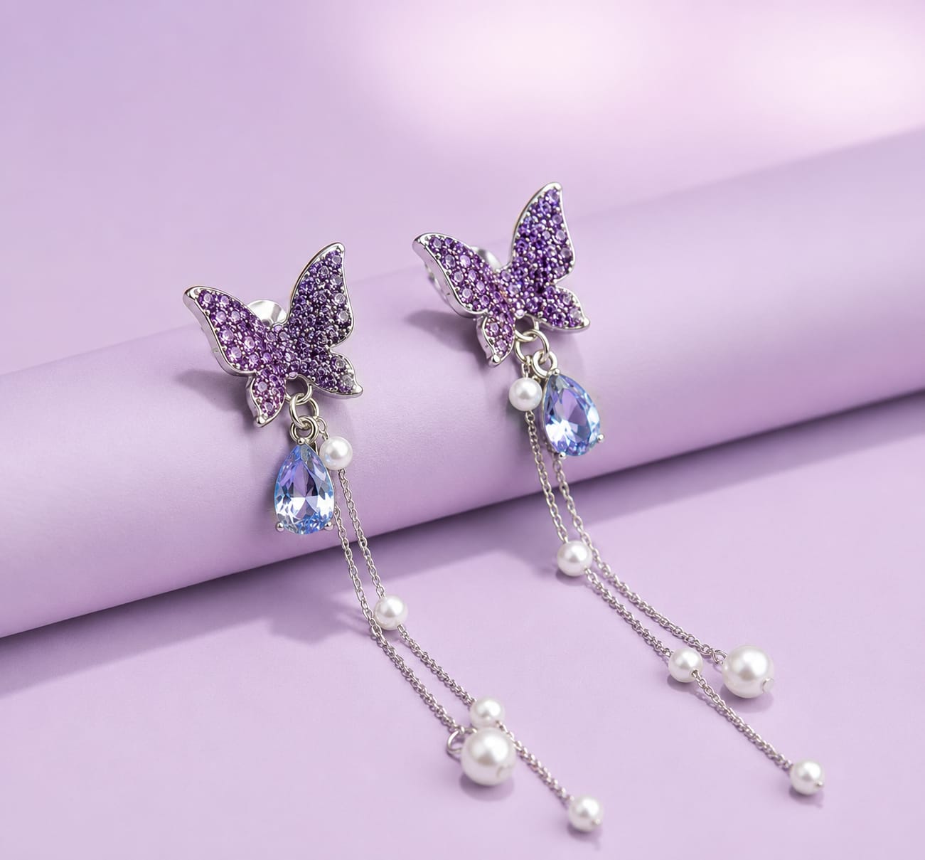 Vassaley korean Design Butterfly Shape Earring For Girls & Women