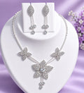 TSR FASHION Letest Girls white Neckless Earring Set