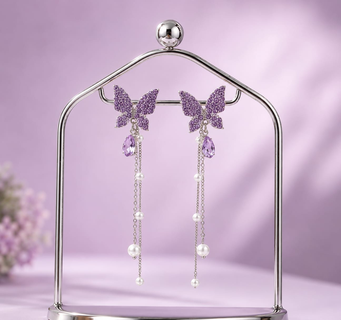 Vassaley korean Design Butterfly Shape Earring For Girls & Women