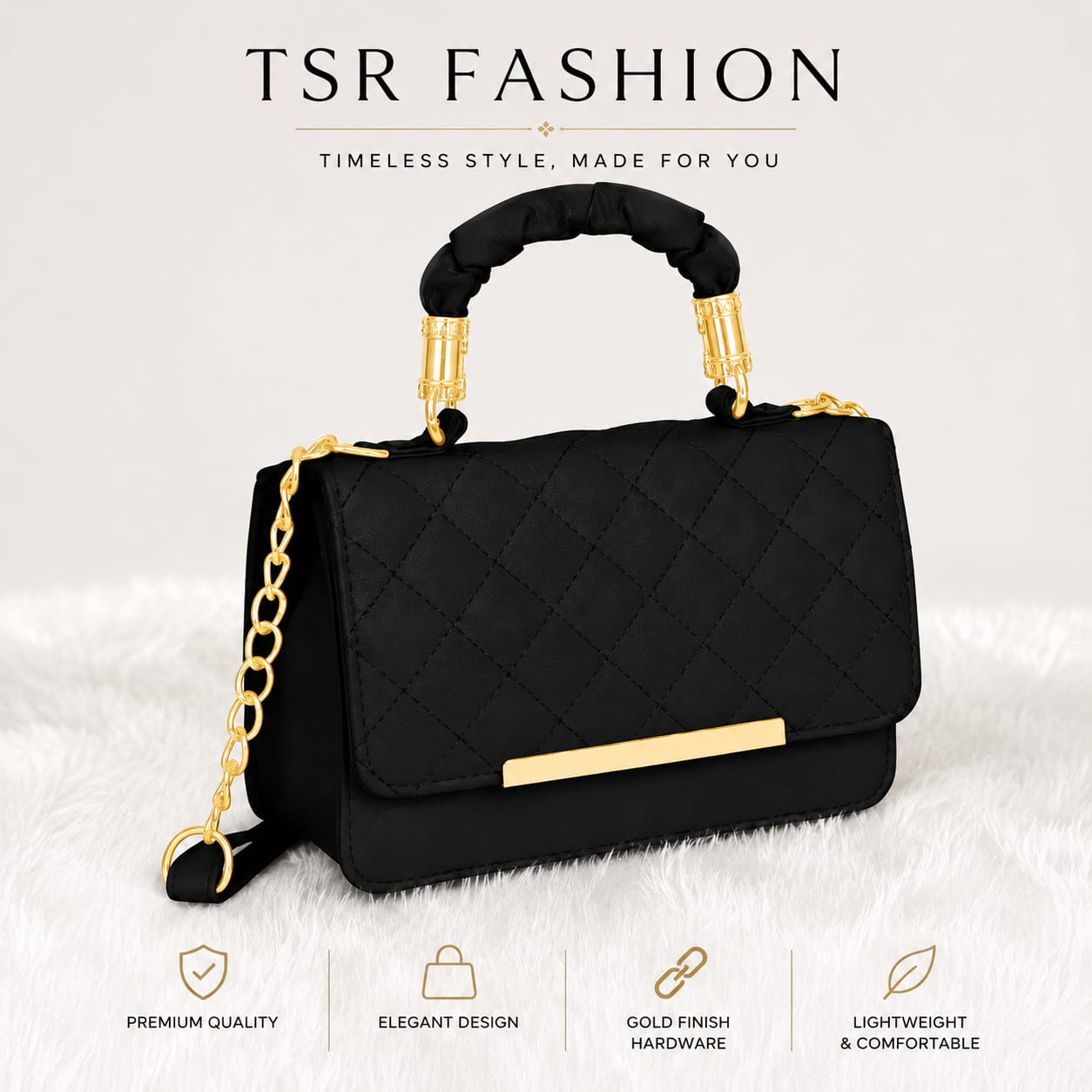 Noir Luxe Quilted Sling
