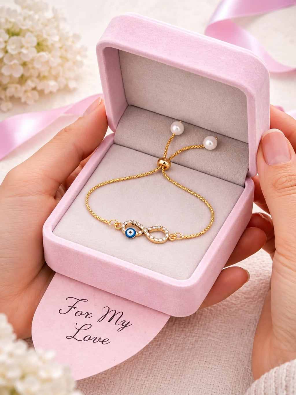 TSR Fashion Infinity Evil Eye Adjustable Bracelet for Women